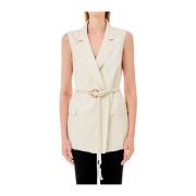 Liu Jo Lång Viskos Sweater Vest Beige, Dam