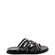 Cult Studded Cross Strap Sandals Black, Dam