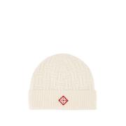 Casablanca Vit Ull Beanie Stitch White, Unisex