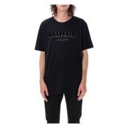 Balmain Svart & Guld Logotyp T-shirt Black, Herr