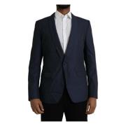 Dolce & Gabbana Blå Martini Enkelknäppt Blazer Blue, Herr