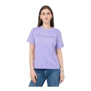 Champion Dam T-shirt i Lila Avslappnad Passform Purple, Dam