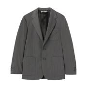 Palm Angels Ljusgrå Monogram Blazer Regular Fit Gray, Herr