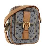 Louis Vuitton Vintage Pre-owned Canvas axelremsvskor Blue, Dam