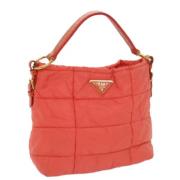 Prada Vintage Pre-owned Nylon handvskor Orange, Dam