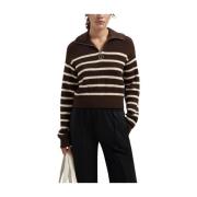 Olaf Hussein V-neck Knitwear Brown, Dam