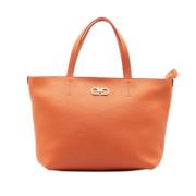 Salvatore Ferragamo Pre-owned Pre-owned Laeder handvskor Orange, Dam