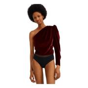 Undress Code Flaneur Bodysuit Burgundy Red, Dam