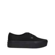 Vans Kvinnors Canvas Platform Sneakers Black, Dam