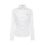 Vivienne Westwood Slim Fit Poplin Bomullsskjorta White, Dam