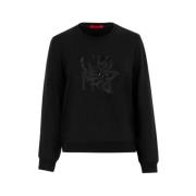 Carolina Herrera Jasmine Spets Sweatshirt Black, Dam