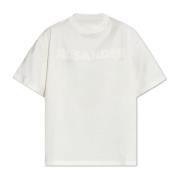 Jil Sander T-shirt med logotyp White, Dam