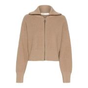 InWear Grå Melange Cardigan med Dragkedja Beige, Dam