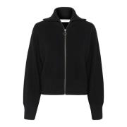 InWear Svart Cardigan med Dragkedja Black, Dam