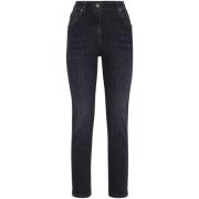 Brunello Cucinelli Mörk Svart Denim Jeans Black, Dam