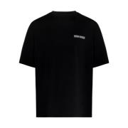 Marcelo Burlon Svart Vit Tempera Cross Over T-Shirt Black, Herr