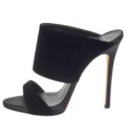 Giuseppe Zanotti Pre-owned Pre-owned Sammet sandaler Black, Dam