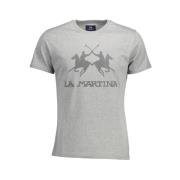 La Martina Elegant T-shirt med signaturtryck Gray, Herr