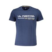 La Martina Bltt bomullst-shirt med ikoniskt emblem Blue, Herr