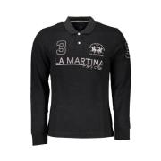 La Martina Elegant Långärmad Svart Polo Black, Herr