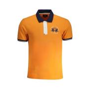 La Martina Orange Bomull Polo Skjorta Slim Fit Orange, Herr