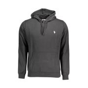 U.s. Polo Assn. Svart bomullshoodie med broderat logotyp Black, Herr