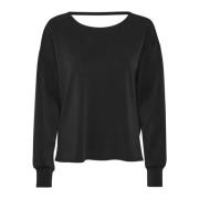 My Essential Wardrobe Svart Knutblus Sweatshirt Black, Dam