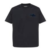 Emporio Armani T-shirt med logotyp och sammet finish Blue, Herr