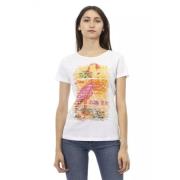 Trussardi Grafisk Flair Kortärmad T-shirt White, Dam