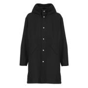 Jil Sander Svart Bomull Parka Huva Jacka Black, Herr