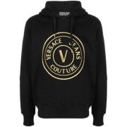 Versace Jeans Couture Svart huvtröja Stilfull Avslappnad Lyx Black, He...