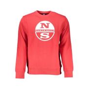 North Sails Borstad Bomullsweatshirt med Logotyptryck Red, Herr