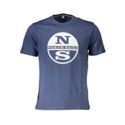 North Sails Blå Tryckt Rundhals-Tee med Logo Blue, Herr