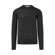 Paolo Pecora Silke Bomull Crew Neck Sweater Black, Herr