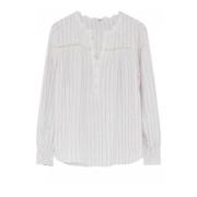 Gustav Feminin Blus med Spetsdetaljer White, Dam