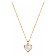 Nialaya Womens Necklace with Shell Heart Yellow, Dam