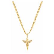 Nialaya Womens Gold Angel Necklace Yellow, Dam