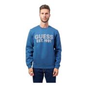 Guess Blå Crewneck Tröja Blue, Herr