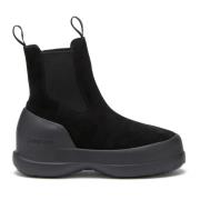 Moon Boot Svarta Suede Luna Stövlar Black, Dam