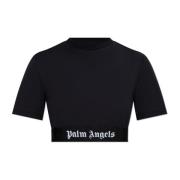 Palm Angels Topp med logotyp Black, Dam