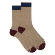 GALLO Lyxiga Beige Bomull Kaschmirsockor Multicolor, Herr