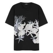 Versace Baroque Sea Print T-shirts och Polos Black, Herr