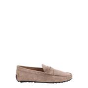 Tod's Suede Frontal Saddle Loafers Beige, Herr