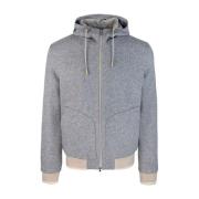 Lubiam Grå Zip Hoodie Ullblandning Gray, Herr