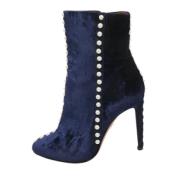 Aquazzura Pre-owned Pre-owned Sammet stvlar Blue, Dam