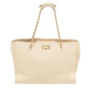 Chanel Vintage Pre-owned Laeder totevskor Beige, Dam