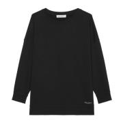 Marc O'Polo Oversized sweatshirt med sidsömskår Black, Dam