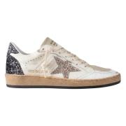 Golden Goose Silver Glitter Stjärna Sneakers White, Dam