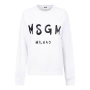 Msgm Vit Tryckt Sweatshirt Dammode White, Dam