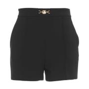 Elisabetta Franchi Svarta Shorts Aw24 Modellhöjd 178cm Black, Dam